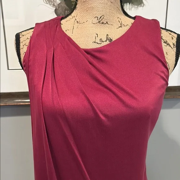 CoOp Barneys New York Burgundy Sleeveless Sheath Dress - Picture 4 of 11